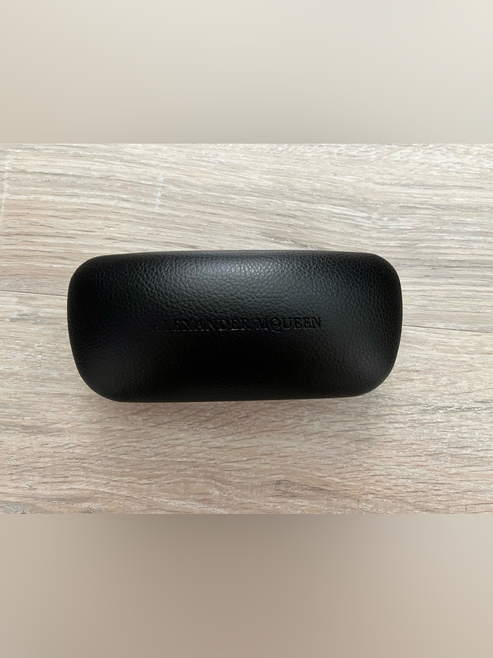 Alexander McQueen Black Pebble-Texture Eyewear Case
